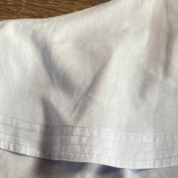 ALC BRIELLE Blue Poplin One Sleeve Ruffle Top Size 2 - Picture 13 of 13